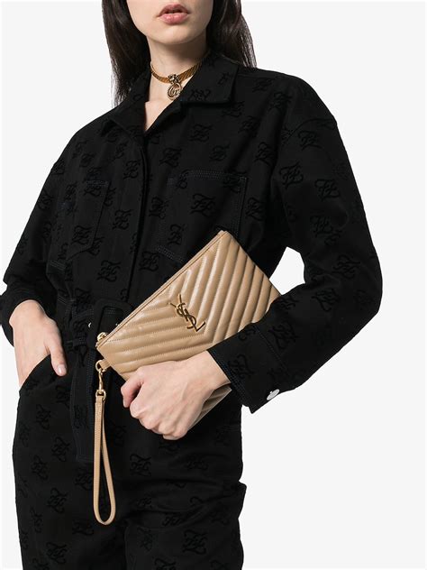 ysl classic monogram clutch price|YSL monogram clutch dark beige.